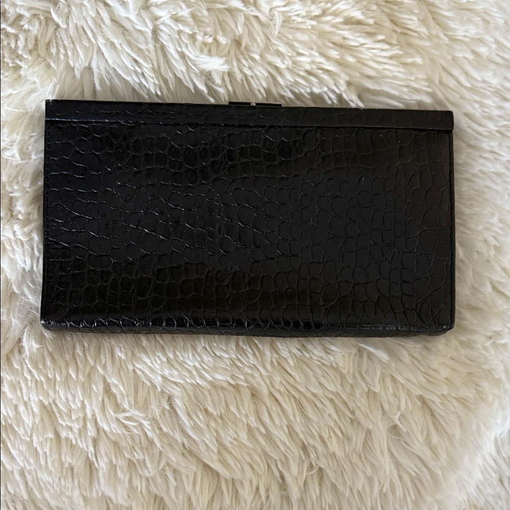 Banana Republic Black Croc-Embossed Clutch